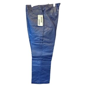 Veranesi Women's Purple Leather Skinny Jeans